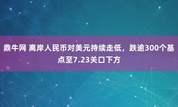 鼎牛网 离岸人民币对美元持续走低，跌逾300个基点至7.23关口下方