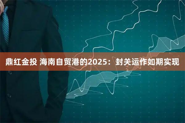鼎红金投 海南自贸港的2025：封关运作如期实现